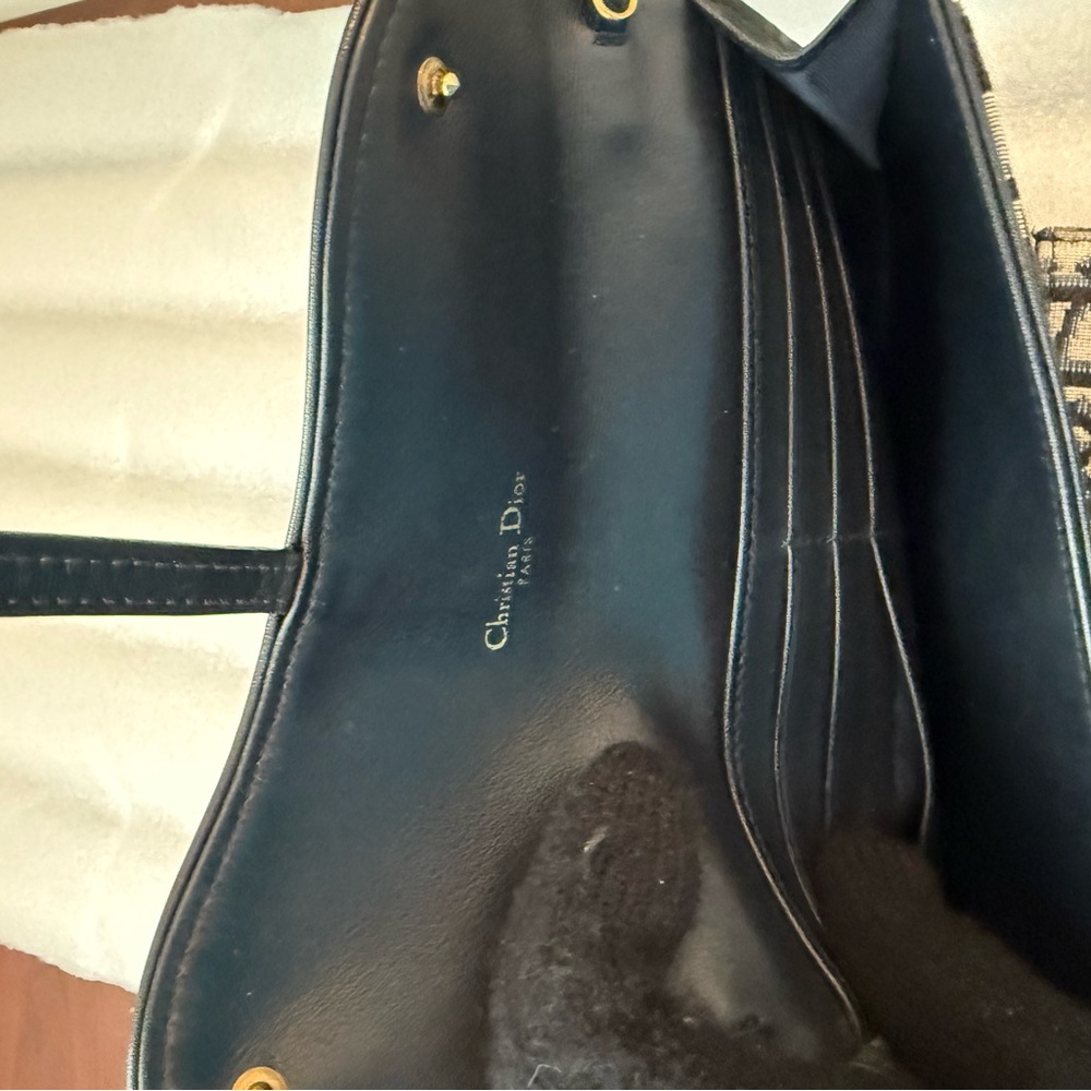 SOLD 🎉 Blue Christian Dior Oblique Jacquard Saddle Pouch with Chain WOC - Picture 10 of 14
